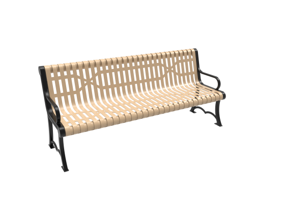 Slatted Steel Austin Bench with Arms